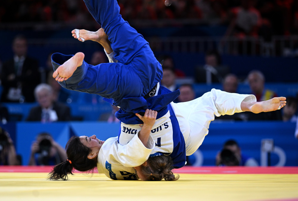 日本选手在柔道项目上获得铜牌